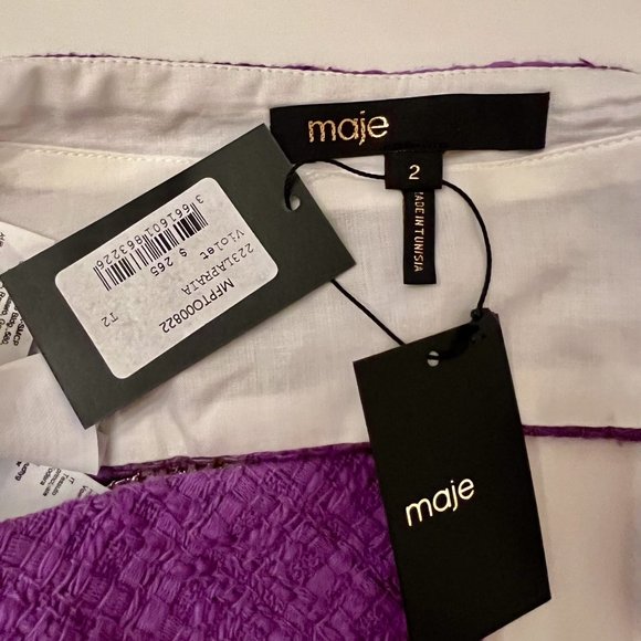 Maje Womens Lapraia Chain-Strap Tweed Top - Picture 8 of 9